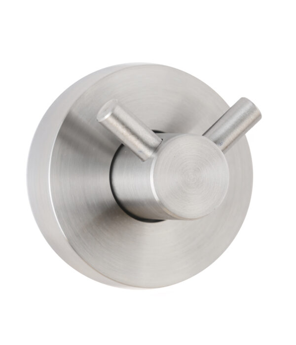 Surface-Mounted Double Coat Hook, Cubicle Collection, Satin Finish