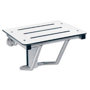Shower/Dressing Area Seat, Ivory Phenolic and Satin Finish, 18" Wide