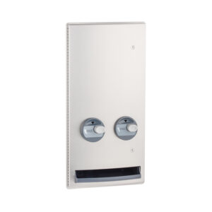 Recessed Napkin-Tampon Dispenser, Free Operation, Satin Finish